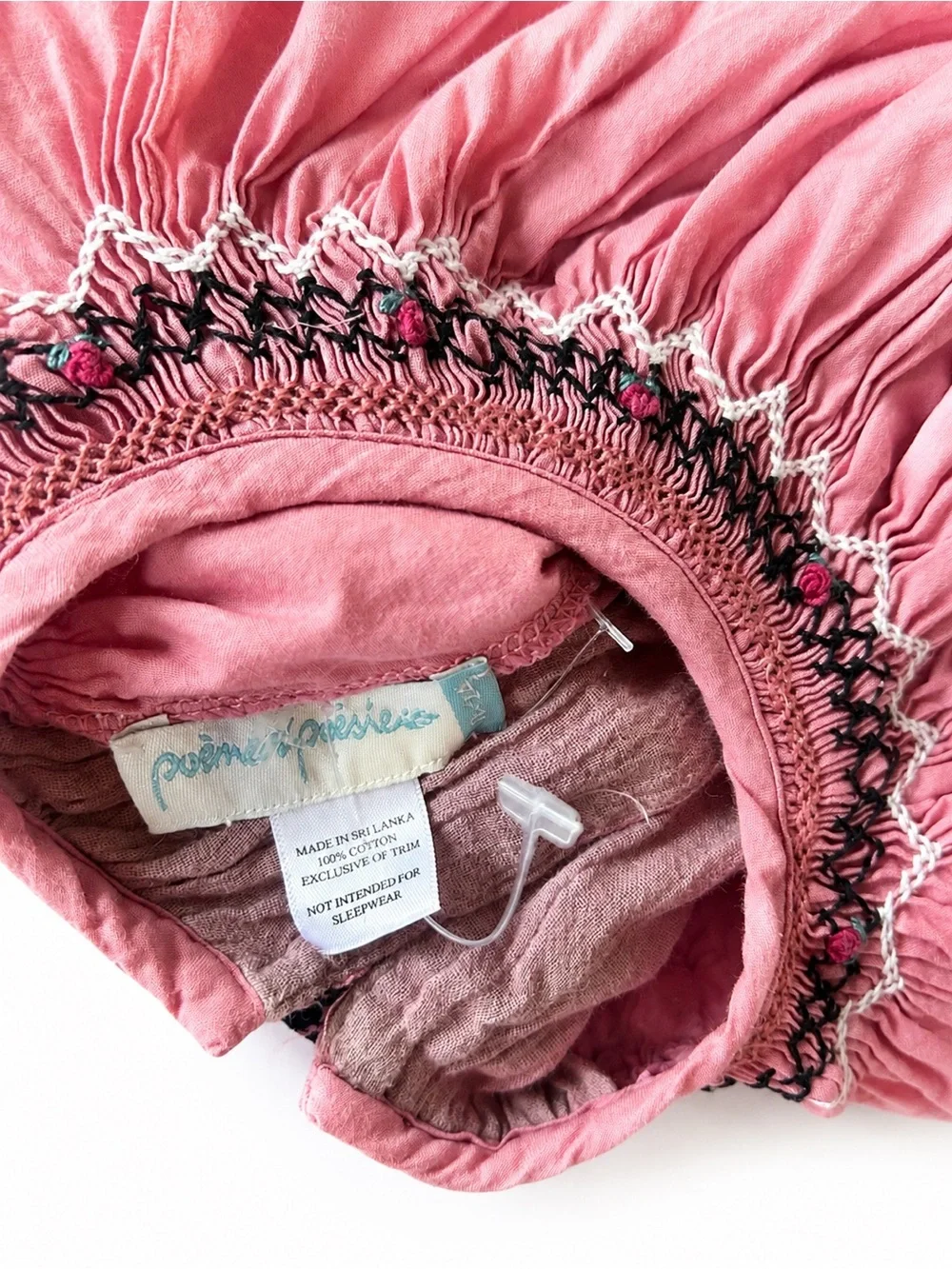 Poème & Poésie Girls Pink Smocked Embroidered Dress Size 18-24M